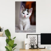 Poster Kitty tacheté blanc (Bureau à domicile)