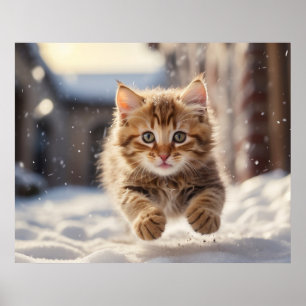 Poster *~* Kitty volant 5:4 Kitten Cat AP68