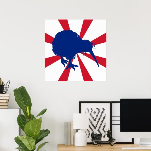 Poster Kiwi bleu (Bureau à domicile)