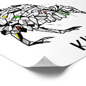 Poster Kiwi noir et blanc (Coin)