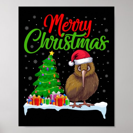 Poster Kiwi Oiseau Feux d'Arbre de Noël Fantastiques Noël (Devant)