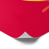 Poster Kiwi rouge et jaune (Coin)