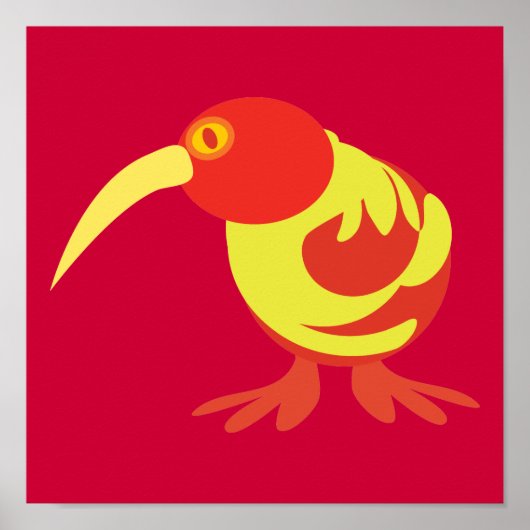 Poster Kiwi rouge et jaune (Devant)