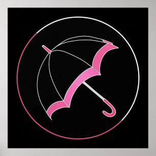 Poster Klaus Hargreeves Parapluie rose Noir