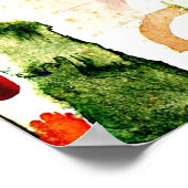 Poster Klee - Aquarelle pathétique, Rouge (Coin)