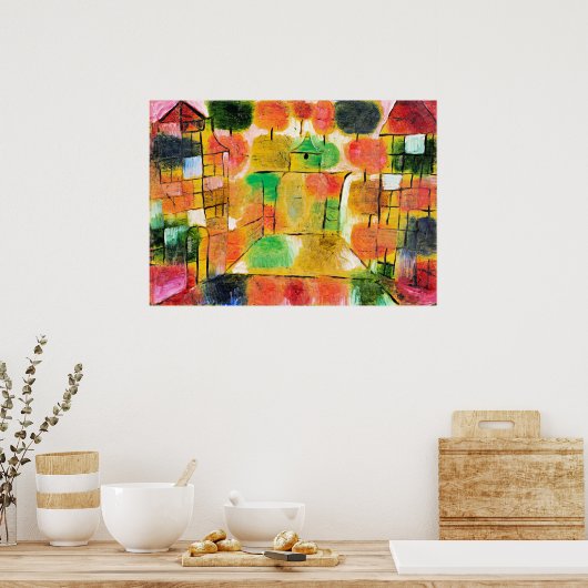 Poster Klee - Arbre et architecture (Cuisine)