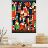 Poster Klee - City Picture avec rouge et vert (Cuisine)