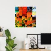 Poster Klee - Domes rouges et blancs, (Bureau à domicile)