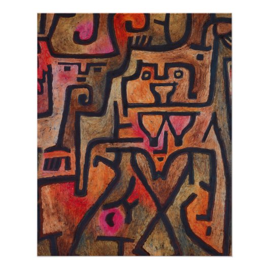 Poster Klee Expressionniste Forêt Abstraite Art Moderne (Devant)