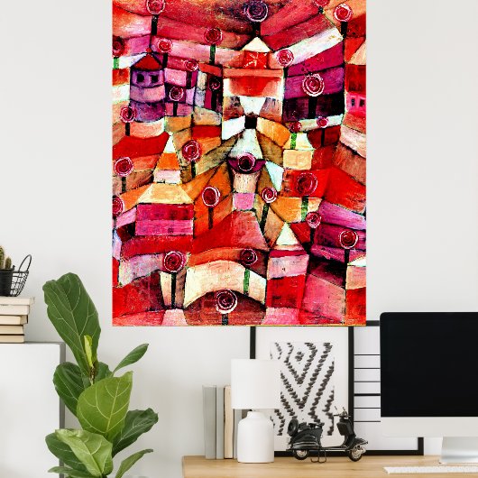 Poster Klee - Jardin Rose (Bureau à domicile)