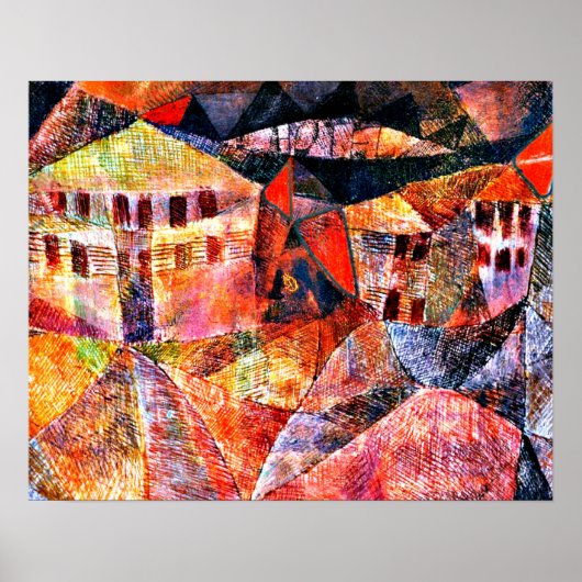 Poster Klee - L'Hôtel, peinture célèbre, (Devant)