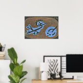 Poster Klee - Oiseau bleu citrouille (Bureau à domicile)