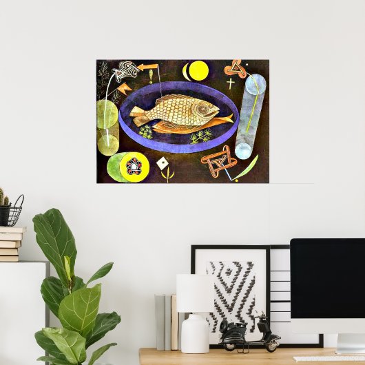 Poster Klee - Poisson Arrondi (Bureau à domicile)