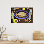 Poster Klee - Poisson Arrondi (Cuisine)