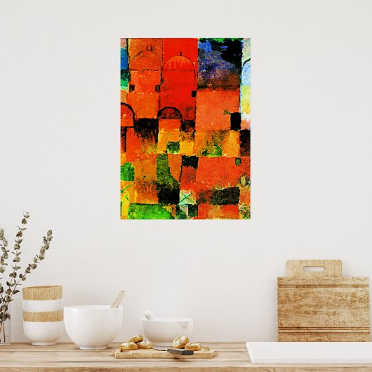 Poster Klee - Red and White Domes (Cuisine)