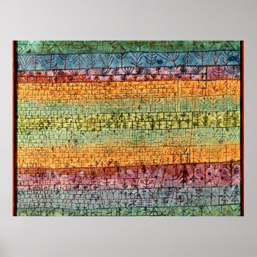 Poster Klee - Tree Nursery, oeuvre d'art abstraite popula (Devant)