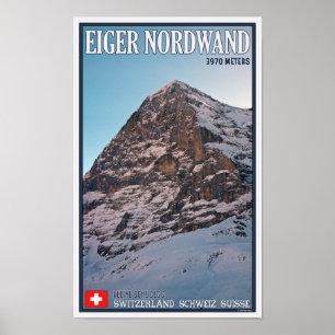 Poster Kleine Scheidegg - le mur du nord de l'Eiger