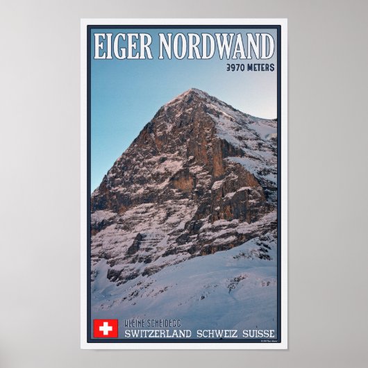 Poster Kleine Scheidegg - Le mur nord de l'Eiger (Devant)