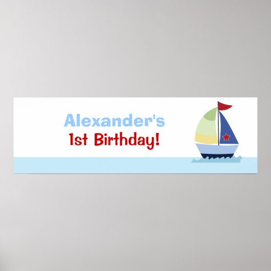 Poster kleine Skipper Sailboat Custom Banner (Voorkant)