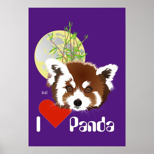 Poster Kleiner Panda (Ailurus fulgens) (Devant)
