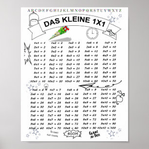 Poster Kleines de Schulanfang 1x1 Rechnen lernen