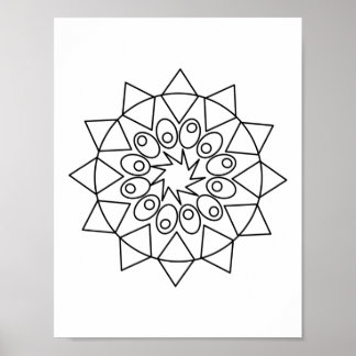 Poster - Kleur in dit eenvoudige Mandala-ontwerp