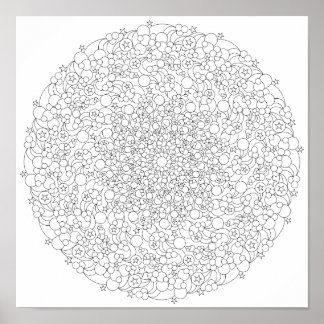 Poster kleuren - Bubble Star Mandala