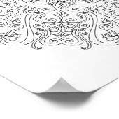 Poster kleuren - Funky Scrolls Mandala (Hoek)