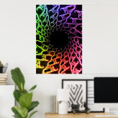 Poster: Kleurrijke Fractal Vortex Poster (Thuiskantoor)