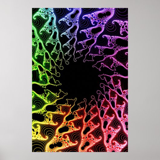 Poster: Kleurrijke Fractal Vortex Poster (Voorkant)
