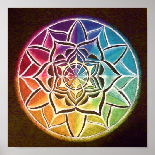 Poster Kleurwiel Mandala (Voorkant)
