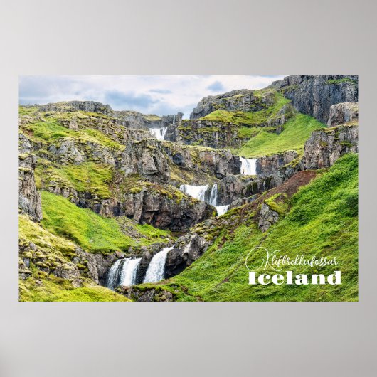 Poster Klifbrekkufossar, Islande (Devant)