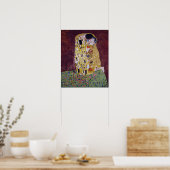 Poster Klimt - Couple s'embrassant (Cuisine)