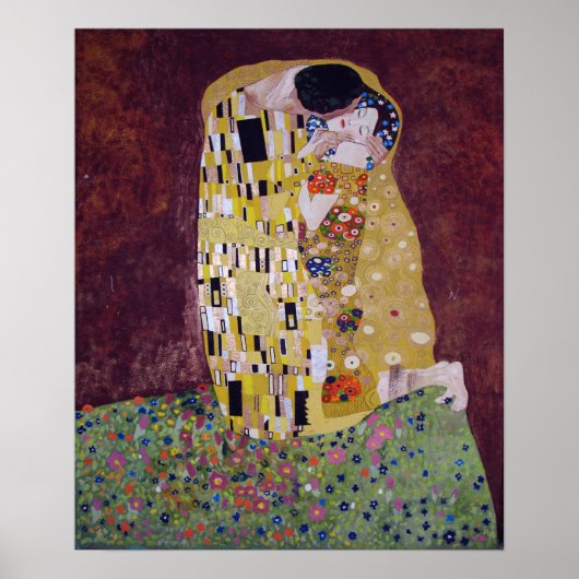 Poster Klimt - Couple s'embrassant (Devant)