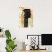 Poster Klimt - Fille Aux Cheveux Longs (Bureau à domicile)
