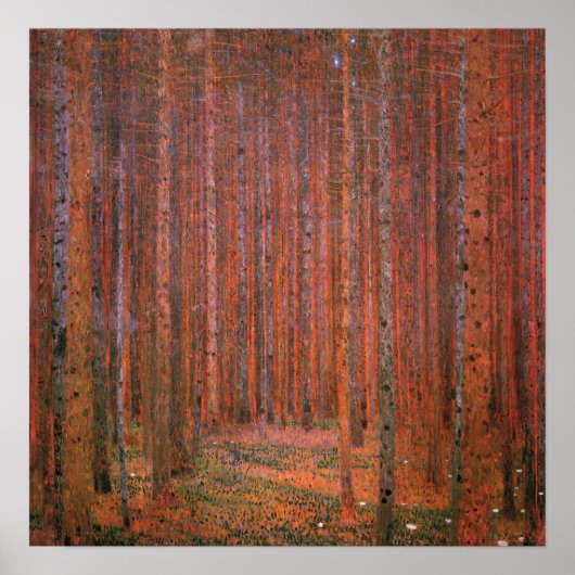 Poster Klimt - Forêt de Fir 1901 (Devant)