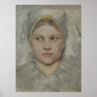 Klimt Portrait Study - Hannakin Head Print