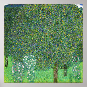 Poster Klimt - Roseraies sous les arbres