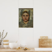 Poster Klimt - Tête d'une étudiante (Cuisine)