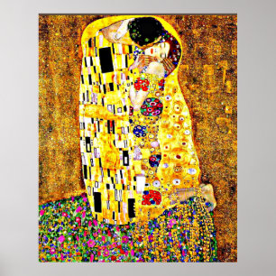Poster Klimt - The Kiss (pleine longueur) fine art