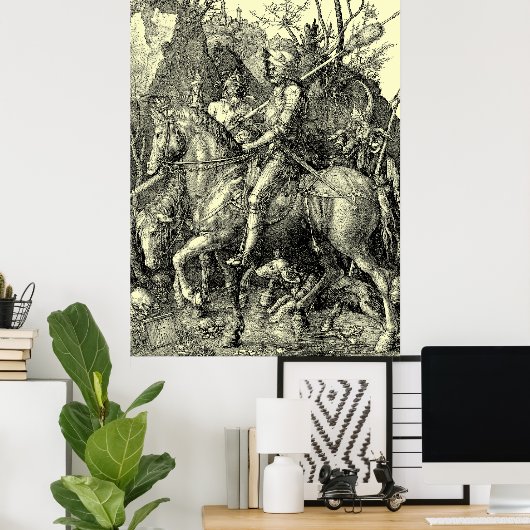 Poster Knight, Death, And The Devil by Albrecht Dürer (Bureau à domicile)