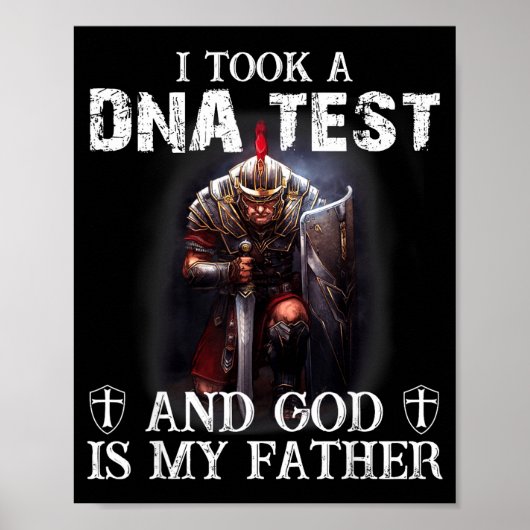 Poster Knight Templar Christian Warrior Dna God Is My Fat (Devant)