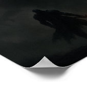 Poster Knight vs Dragon Under the Blood Moon Fantasy Post (Coin)