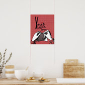 Poster Knit with Love : Motivational créatif (Cuisine)