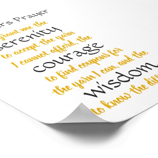 Poster Knitters Prière drôle (Coin)