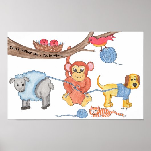 Poster Knitting - Don't Bother Me - I'm Knitting (Devant)