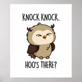 Poster Knock Hoos There Funny Owl Pun (Devant)