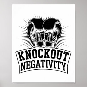 Poster Knockout Négativité Boxer Sports Force Gym Athl