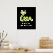 Poster Knoty By Nature Funny Snake Pun Dark BG (Cuisine)