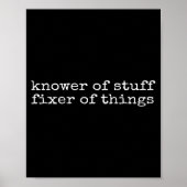 Poster Knower Of Stuff Fixer Of Things Funny Handyman Dad (Devant)